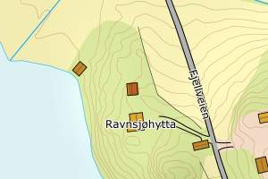 Kartbilde fra WMS-tjeneste av avviket