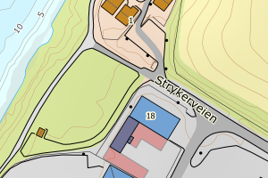 Kartbilde fra WMS-tjeneste av avviket