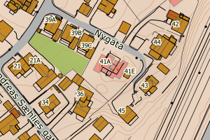 Kartbilde fra WMS-tjeneste av avviket