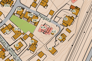 Kartbilde fra WMS-tjeneste av avviket