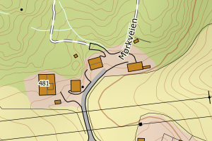 Kartbilde fra WMS-tjeneste av avviket