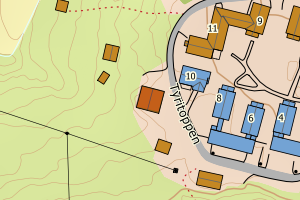 Kartbilde fra WMS-tjeneste av avviket