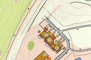 Kartbilde fra WMS-tjeneste av avviket