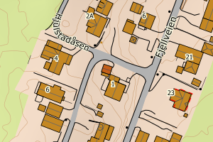 Kartbilde fra WMS-tjeneste av avviket