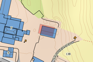 Kartbilde fra WMS-tjeneste av avviket