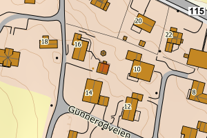 Kartbilde fra WMS-tjeneste av avviket