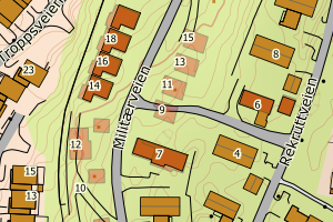 Kartbilde fra WMS-tjeneste av avviket