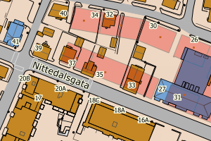 Kartbilde fra WMS-tjeneste av avviket