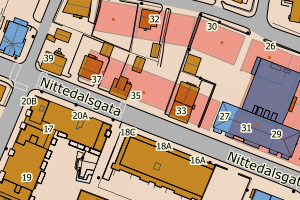 Kartbilde fra WMS-tjeneste av avviket