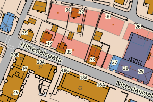 Kartbilde fra WMS-tjeneste av avviket