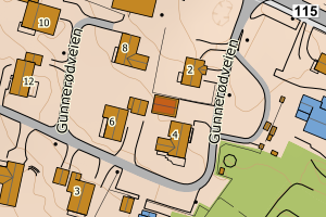 Kartbilde fra WMS-tjeneste av avviket