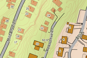 Kartbilde fra WMS-tjeneste av avviket