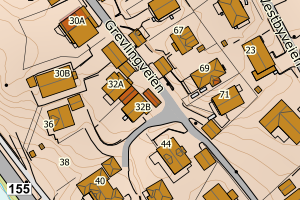 Kartbilde fra WMS-tjeneste av avviket