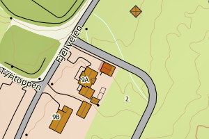 Kartbilde fra WMS-tjeneste av avviket