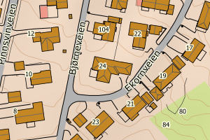 Kartbilde fra WMS-tjeneste av avviket