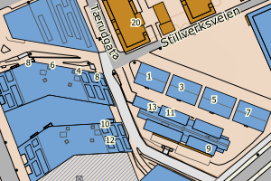 Kartbilde fra WMS-tjeneste av avviket