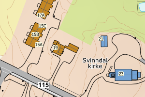 Kartbilde fra WMS-tjeneste av avviket