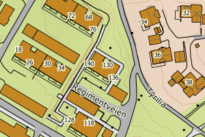 Kartbilde fra WMS-tjeneste av avviket