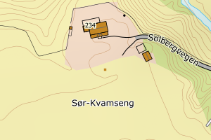Kartbilde fra WMS-tjeneste av avviket