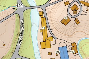 Kartbilde fra WMS-tjeneste av avviket