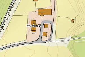 Kartbilde fra WMS-tjeneste av avviket