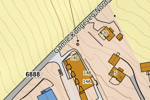 Kartbilde fra WMS-tjeneste av avviket