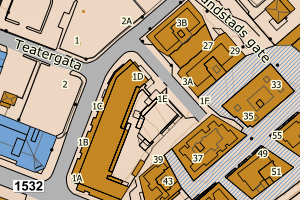 Kartbilde fra WMS-tjeneste av avviket