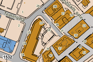 Kartbilde fra WMS-tjeneste av avviket