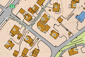 Kartbilde fra WMS-tjeneste av avviket