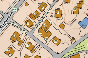 Kartbilde fra WMS-tjeneste av avviket