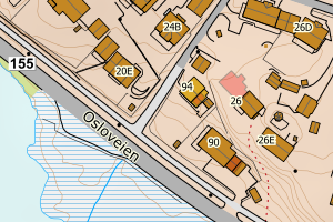 Kartbilde fra WMS-tjeneste av avviket