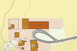 Kartbilde fra WMS-tjeneste av avviket