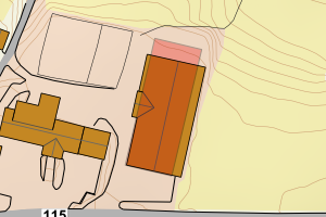 Kartbilde fra WMS-tjeneste av avviket