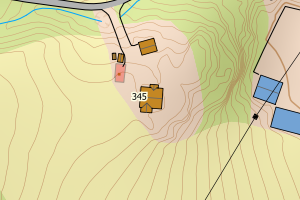 Kartbilde fra WMS-tjeneste av avviket