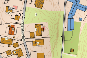 Kartbilde fra WMS-tjeneste av avviket