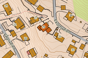 Kartbilde fra WMS-tjeneste av avviket