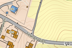 Kartbilde fra WMS-tjeneste av avviket