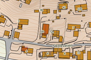 Kartbilde fra WMS-tjeneste av avviket