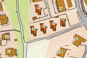 Kartbilde fra WMS-tjeneste av avviket