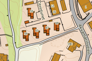 Kartbilde fra WMS-tjeneste av avviket