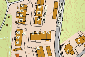 Kartbilde fra WMS-tjeneste av avviket