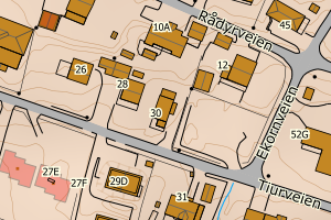 Kartbilde fra WMS-tjeneste av avviket