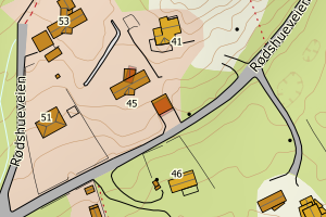 Kartbilde fra WMS-tjeneste av avviket