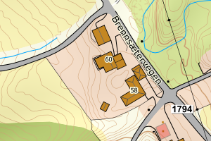 Kartbilde fra WMS-tjeneste av avviket