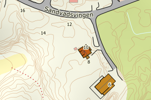 Kartbilde fra WMS-tjeneste av avviket