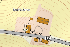 Kartbilde fra WMS-tjeneste av avviket