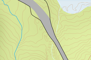 Kartbilde fra WMS-tjeneste av avviket