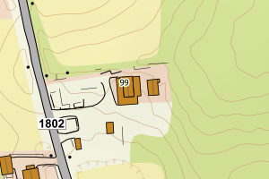 Kartbilde fra WMS-tjeneste av avviket