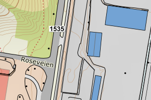 Kartbilde fra WMS-tjeneste av avviket