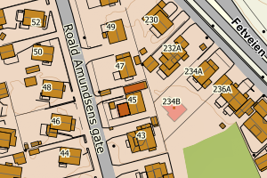 Kartbilde fra WMS-tjeneste av avviket